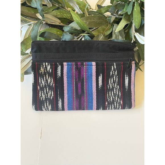 Handmade Woven Pouch Makeup Pencil Bag Zippered - Picture 1 of 9